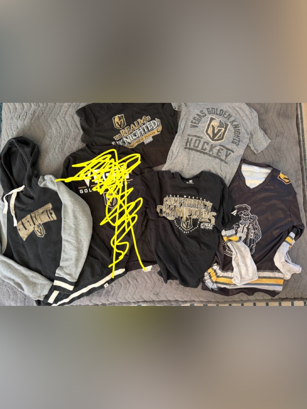 Lot of 5! Vegas Golden Knights/Silver Knights Tee and Hoodie Bundle
